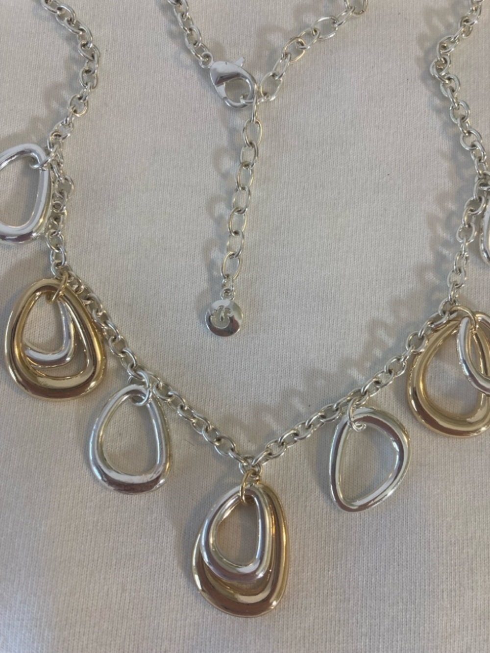 Gloria Vanderbilt Two Tone Dangle Necklace - Picture 2 of 7
